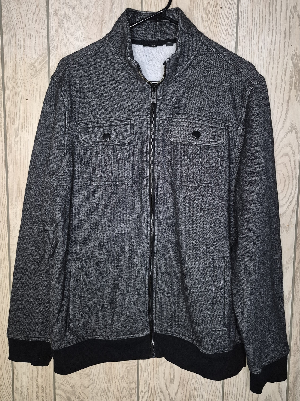 Apt. 9 Dark Gray Full-Zip Knit Jacket
